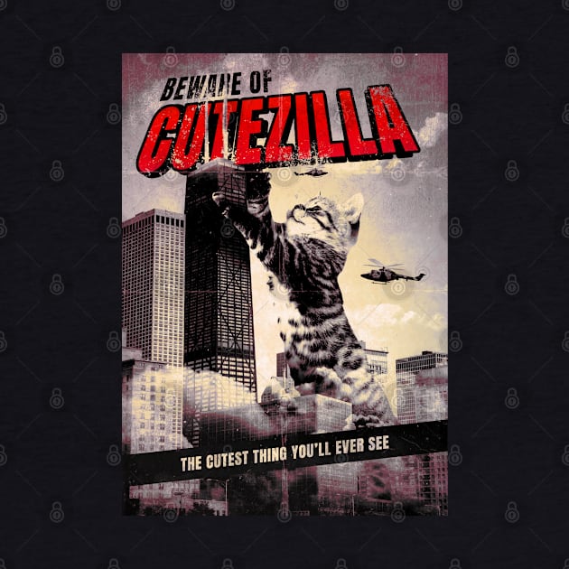 Beware Of Cutezilla Cat by Sunil Belidon